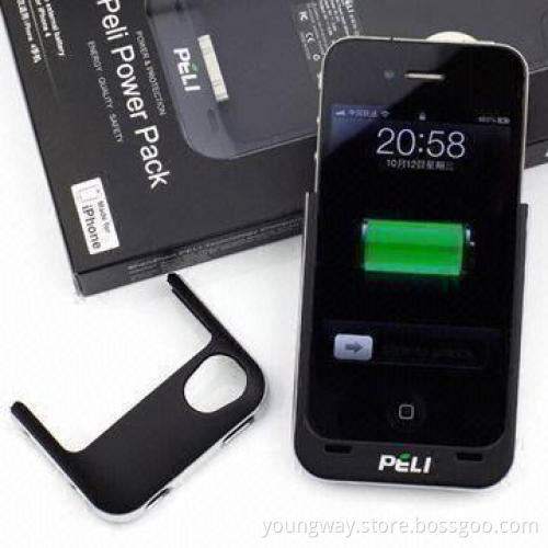 External Battery Pack for iPhone 4, Measures 129 x 65 x 17mm, with 1,700mAh Capacity